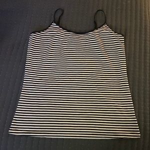 Women’s tank top halogen made in Bangladesh, striped black and white size XL